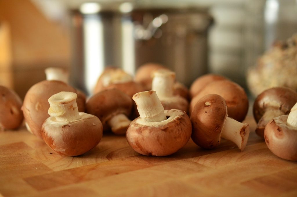 Brown Mushroom Lot on Brown Surface