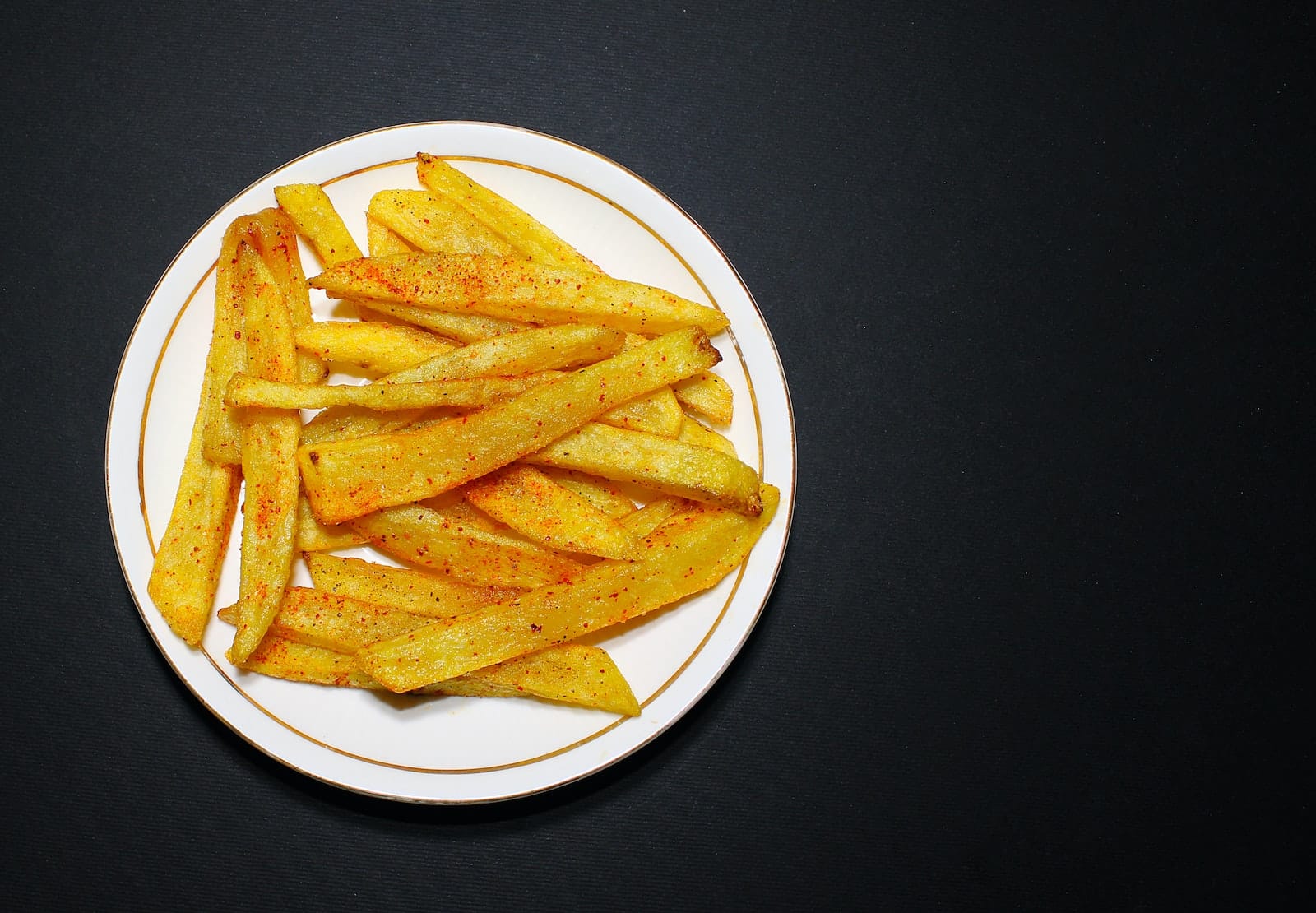 potato fries on white ceramic plate