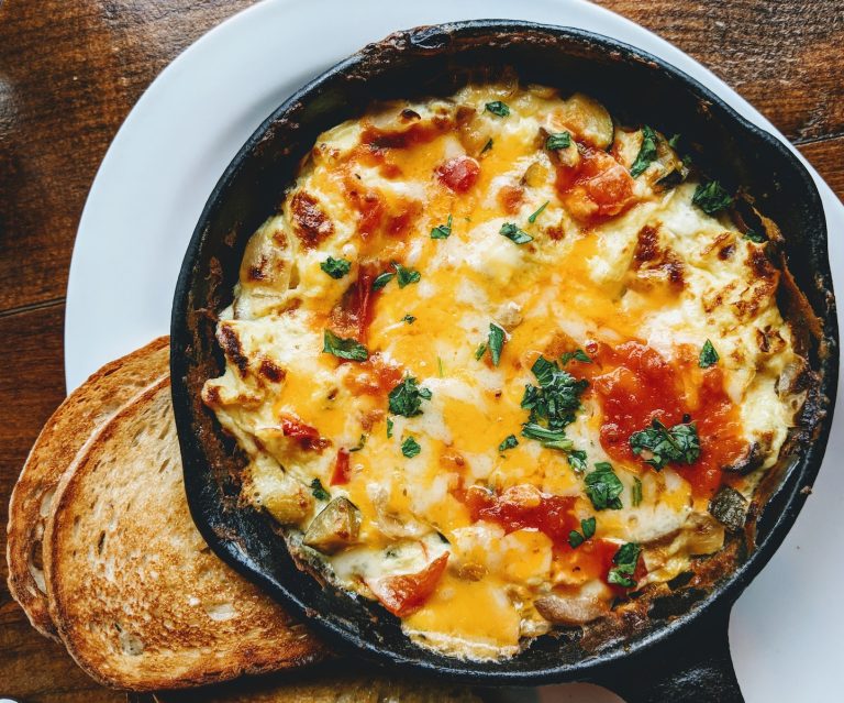 omelette on black plate