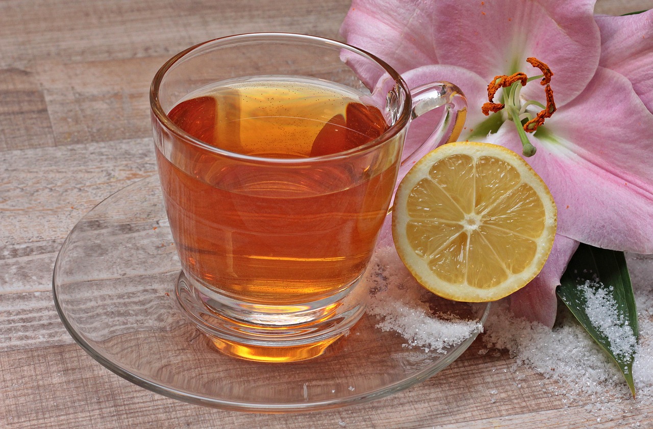 tea, lemon, flower