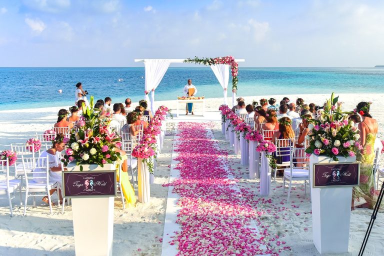 aisle, beach, celebration