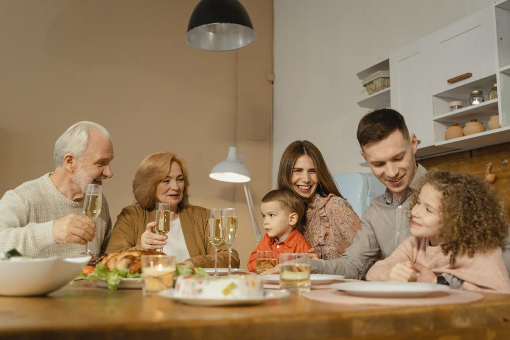 A Family Eating Together