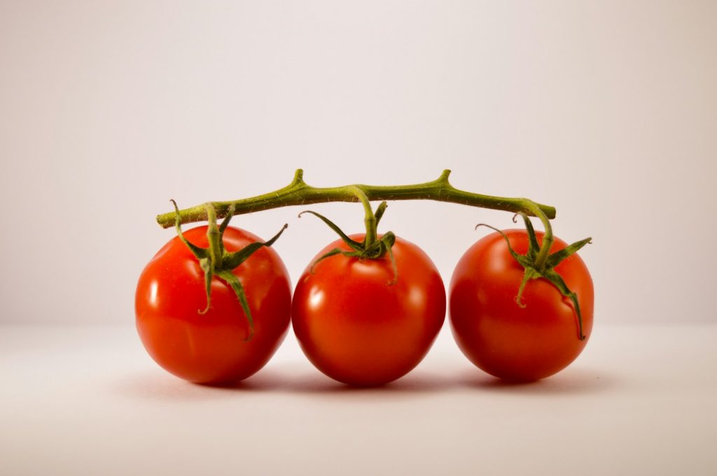 three cherry tomatoes